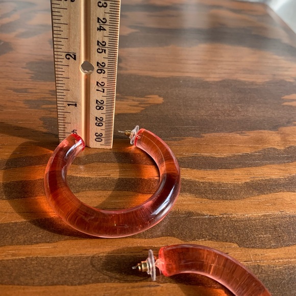 Pink Acrylic Hoops - Picture 2 of 8